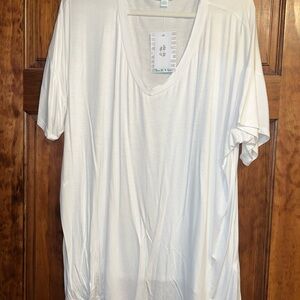 LuLaRoe Lisa Classic White V-Neck Top